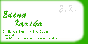 edina kariko business card