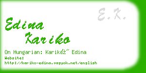 edina kariko business card